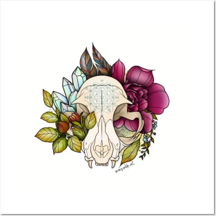 Cat Skull Tattoo Design Posters and Art